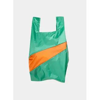 SUSAN BIJL The New Shopping Bag Holly Green & Orange Medium