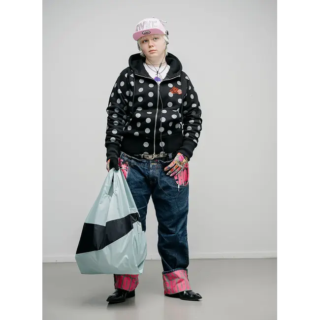 SUSAN BIJL The New Shopping Bag Surf Spray & Black Large