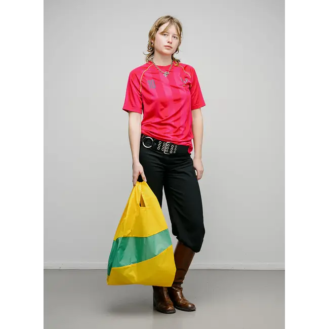 SUSAN BIJL The New Shopping Bag Sunflower & Holly Green Large