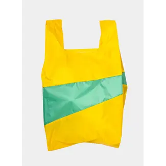 SUSAN BIJL The New Shopping Bag Sunflower & Holly Green Large