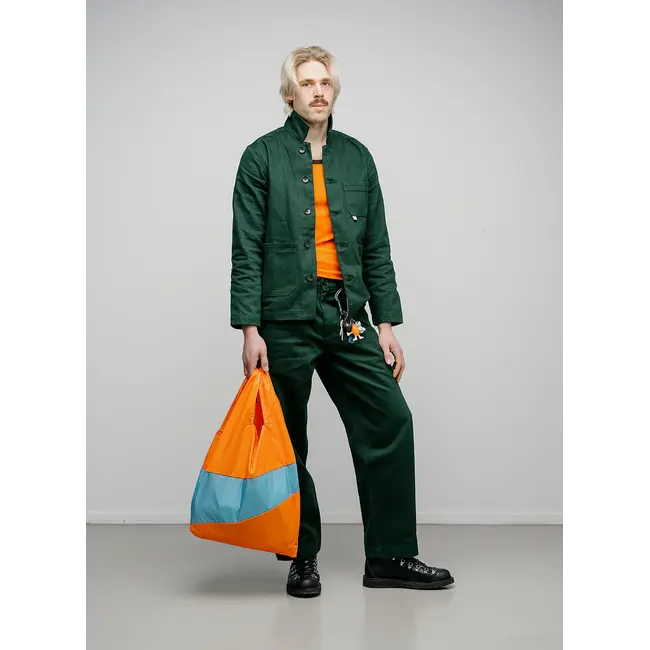 SUSAN BIJL The New Shopping Bag Orange & Ocean Large