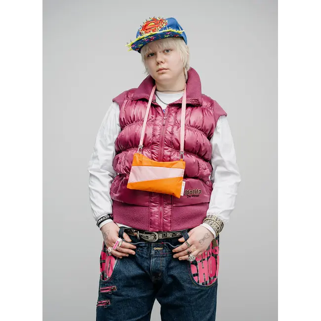 SUSAN BIJL The New Pouch Orange & Pink Panther Small