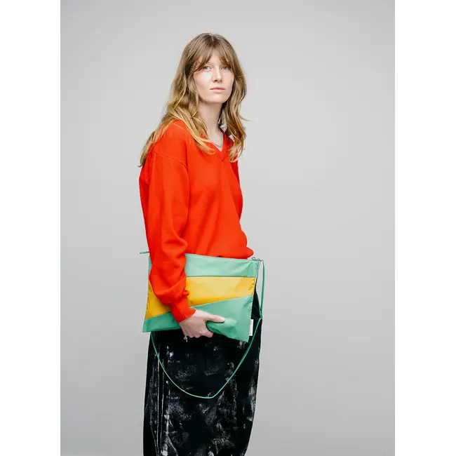 SUSAN BIJL The New Pouch Holly Green & Calendula Large