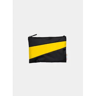 SUSAN BIJL The New Pouch Black & Sunflower Medium
