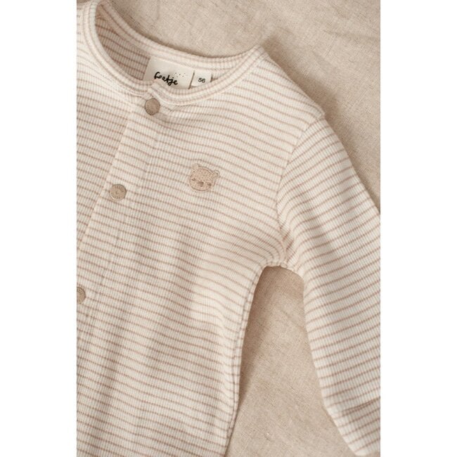 Feetje Pak omslagvoet rib met streep - Honey Bear