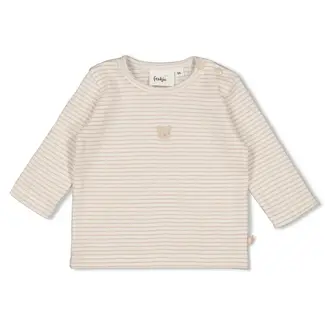 Feetje Longsleeve rib met streep - Honey Bear