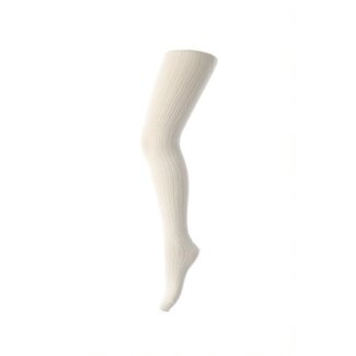 MP Denmark Cotton rib tights - Ecru white