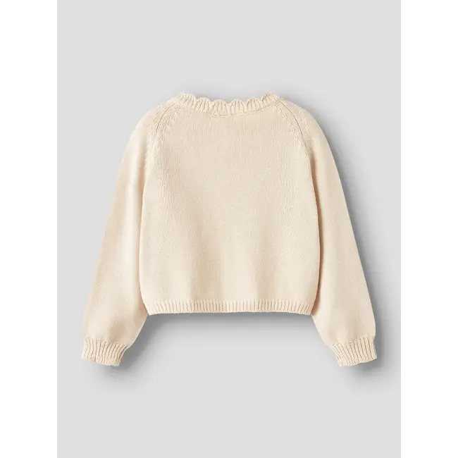 Lil' Atelier NMFRAMLA LS SHORT KNIT CARD LIL turtledove