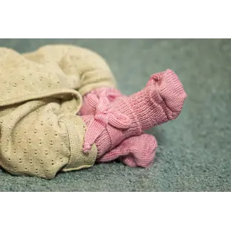 Hirsch natur Striksokjes roze melange