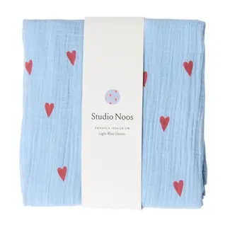 Swaddle Print Large Light blue hearts
