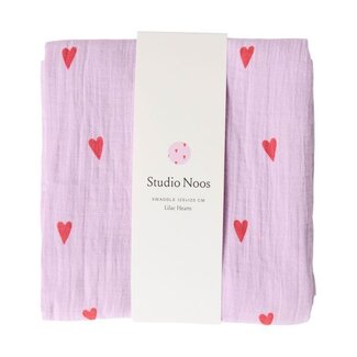 Swaddle Print Large  Purple Hearts