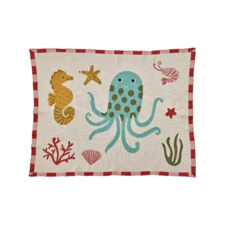 Rice Katoen Babydeken - Koraal - Ocean Design