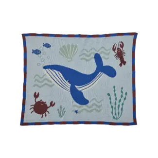 Rice Katoen Babydeken - Blauw - Ocean Design