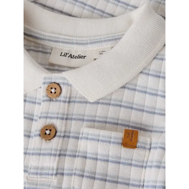 Lil' Atelier NBMHALDUR SS SLIM BODY LIL Coconut Milk DUSTY BLUE