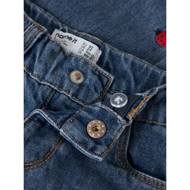 Name it NMFBELLA MOM EMB JEANS 3285-ZA Medium Blue Denim LADY BUG