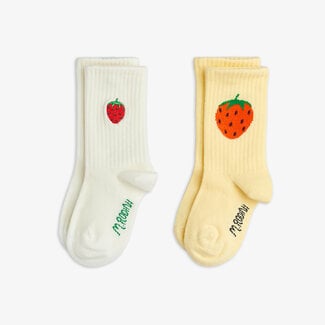 Mini Rodini Strawberry emb 2-pack socks multi