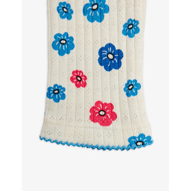 Mini Rodini Flowers aop pointelle leggings