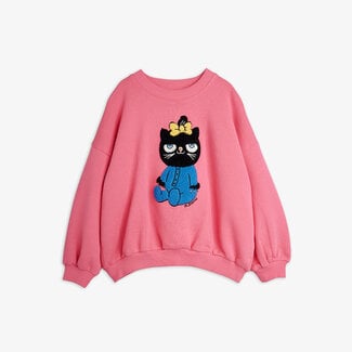 Mini Rodini Cat chenille sweatshirt Pink