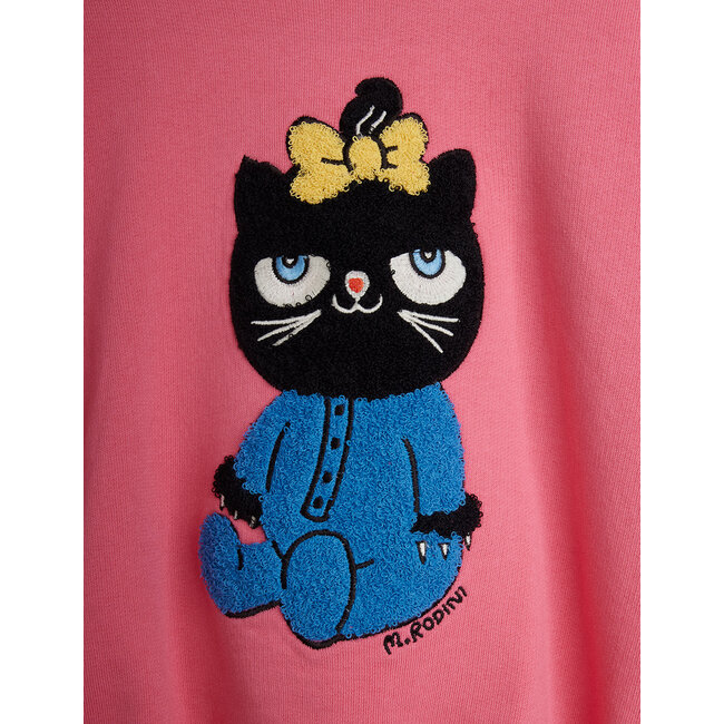 Mini Rodini Cat chenille sweatshirt Pink