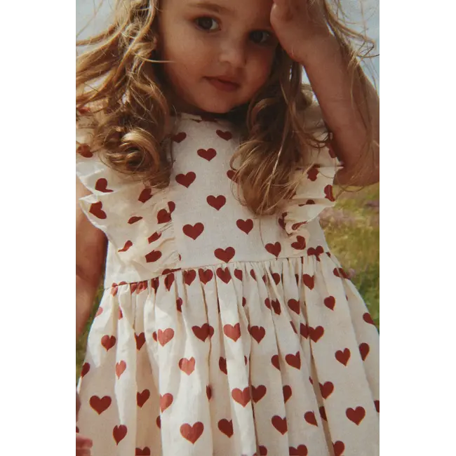Konges Slojd CIANNA BOW DRESS GOTS AMOUR ROUGE