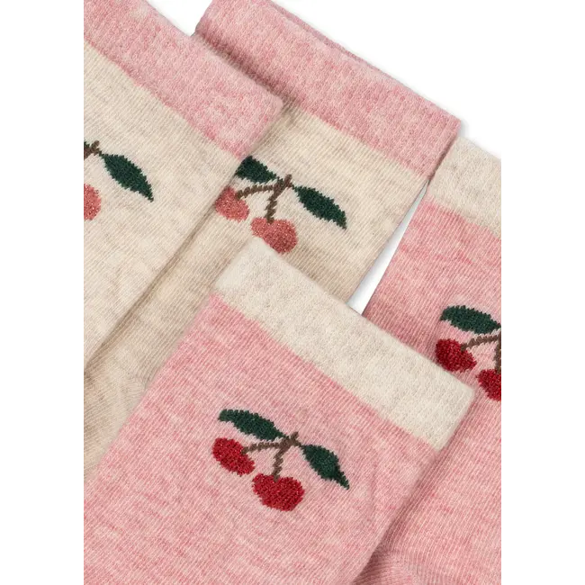 Konges Slojd 2 PACK JACQUARD CHERRY SOCKS ss26