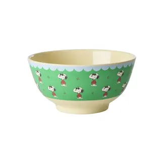 Rice Bowl with Green Snoppy Print