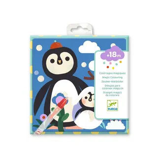 Djeco Water kleurplaten Kiekeboe pinguin