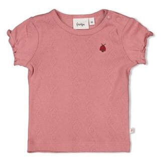 Feetje T-shirt ajour rib - Ladybug
