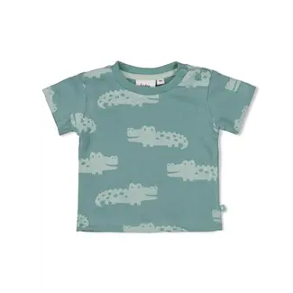 Feetje T-shirt AOP - You Croc my World zeegroen