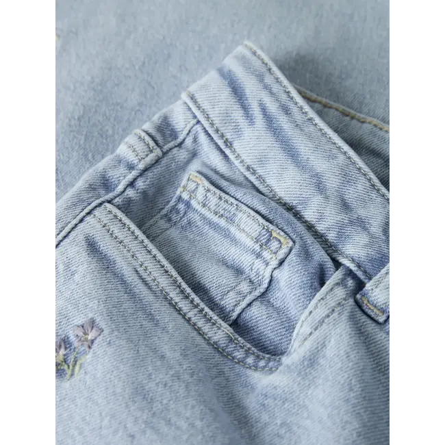 Name it NKFROSE WIDE EMB JEANS 2010-FR NOOS Light Blue Denim FLOWER EMBROIDERY
