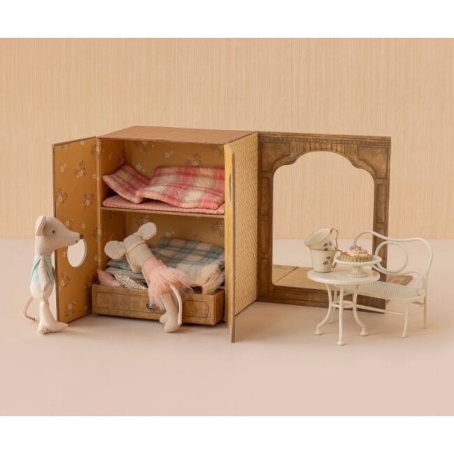 Maileg Ballet Mice in dance studio, Little sister and brother