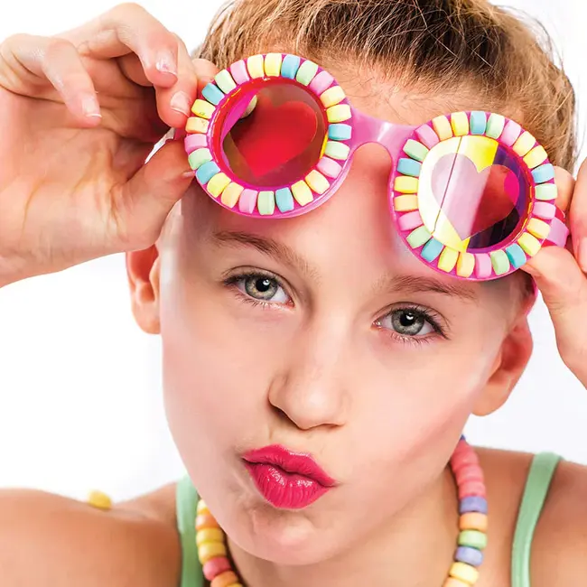 Bling2go ZWEMBRIL: POOL JEWELS - Pink Jewels