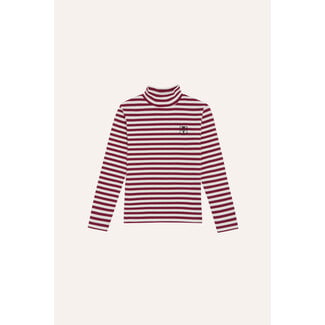 The Campamento Burgundy Stripes Turtle Neck Tshirt