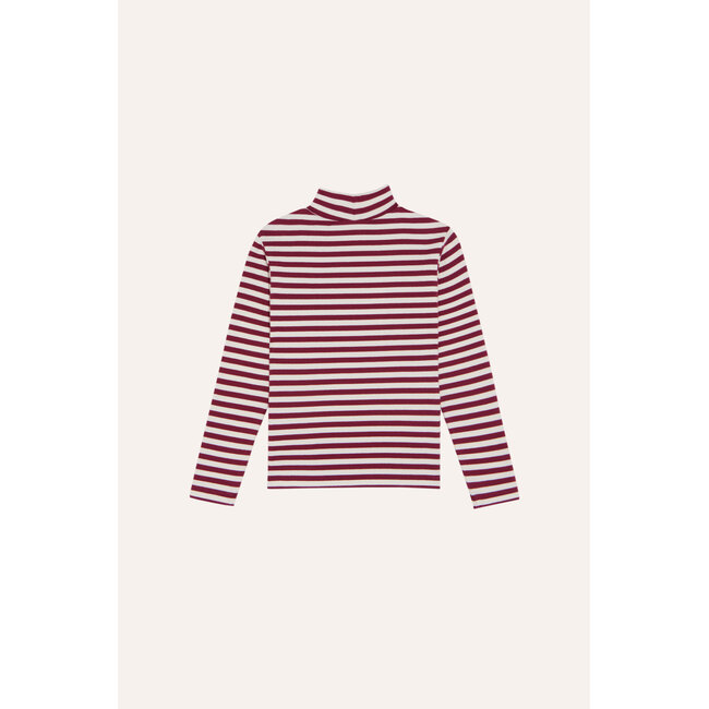 The Campamento Burgundy Stripes Turtle Neck Tshirt