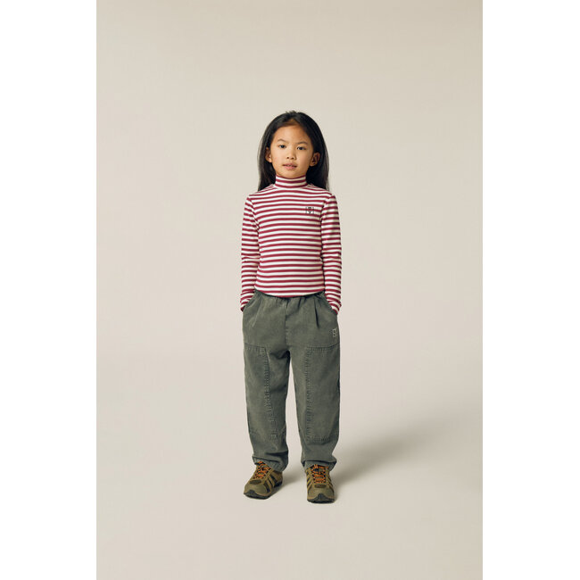 The Campamento Burgundy Stripes Turtle Neck Tshirt