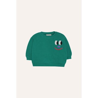 The Campamento Smiling Face Green Baby Sweatshirt