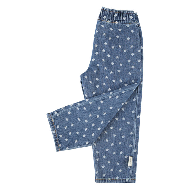 Piupiuchick trousers | washed navy denim w/ stars