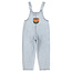 Piupiuchick dungarees | fadded light blue denim w/ "school trip" print