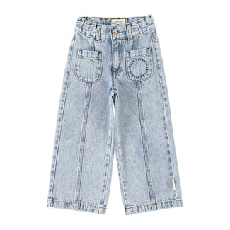 Piupiuchick flare trousers | fadded light blue denim