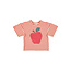 Piupiuchick oversize t'shirt | red & ecru stripes w/ apple print