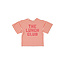 Piupiuchick oversize t'shirt | red & ecru stripes w/ apple print