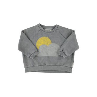 Piupiuchick sweatshirt | grey w/ sun & cloud print