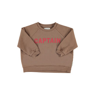 Piupiuchick sweatshirt | brown w/ "captain" print