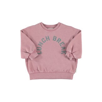 Piupiuchick oversized sweatshirt | pink w/ "lunch break" print