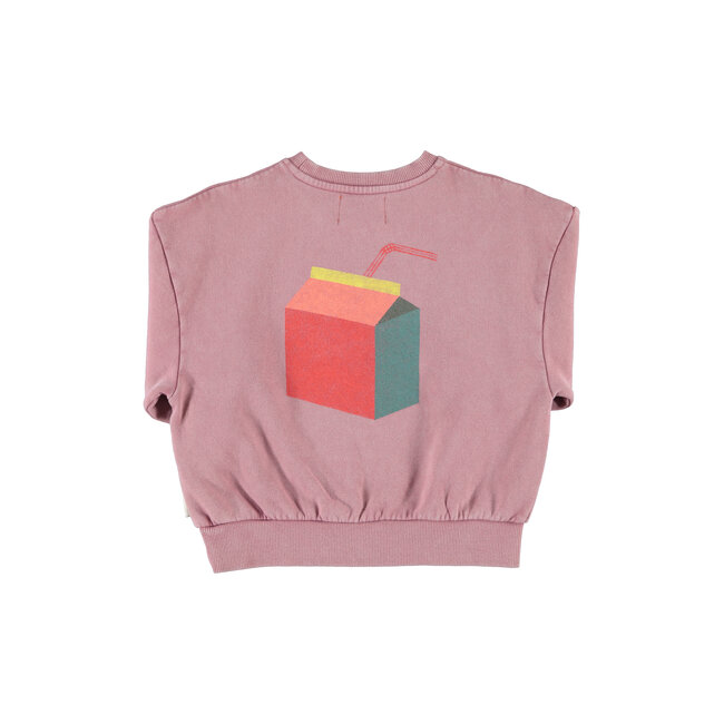 Piupiuchick oversized sweatshirt | pink w/ "lunch break" print