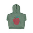 Piupiuchick hoodie | green w/ apple print