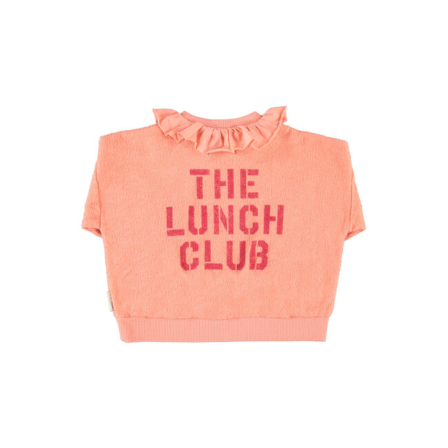 Piupiuchick sweatshirt w/ collar | pink w/ apple print