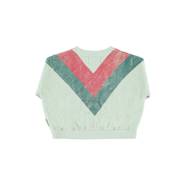 Piupiuchick sweatshirt | mint green w/ multicolor triangle print