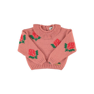 Piupiuchick jacquard sweater w/ collar