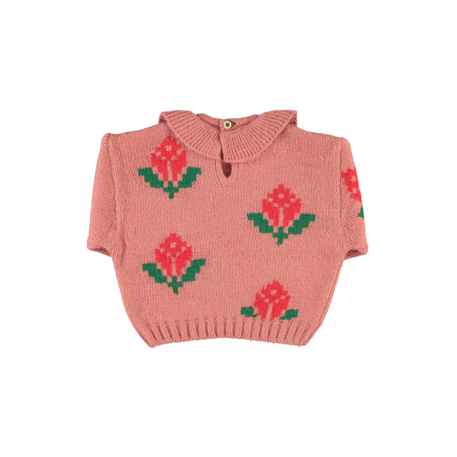 Piupiuchick jacquard sweater w/ collar